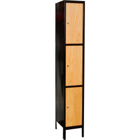 Hallowell® 3-Tier Metal-Wood Hybrid Locker 12