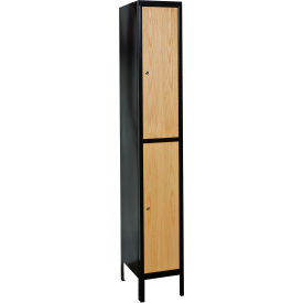 Hallowell® 2-Tier Metal-Wood Hybrid Locker 15