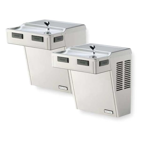 On-Wall Two-Level Drinking Fountain, 2 Level, 18 5/8 in D, 27 1/4 in H, 36 1/8 in W MPN:HAC8BLSS-NF