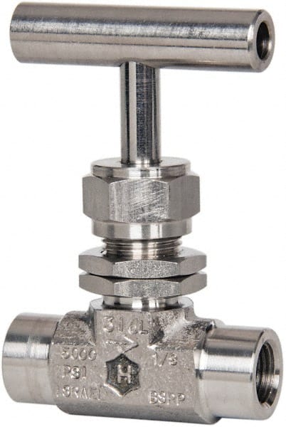 Needle Valve: T-Handle, Straight, 1/4