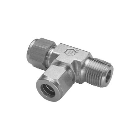 Tee, SS, Comp 6 mm, MNPT 1/4