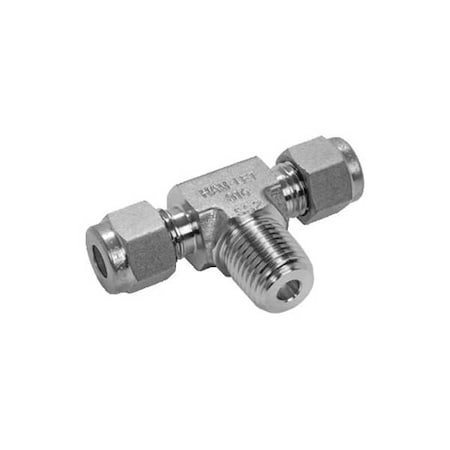 Tee, SS, Comp 6 mm, Comp 6 mm, MNPT 1/4