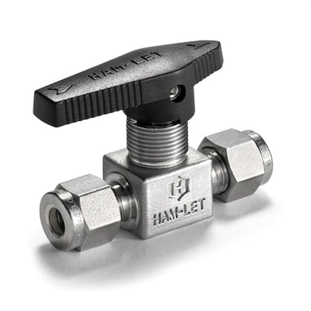 Manual 2-Way Ball Valve, Let-Lok, SS MPN:H-800M-SS-L-6MM