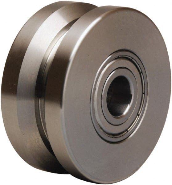 V-Groove Caster Wheel: Stainless Steel, 0.5