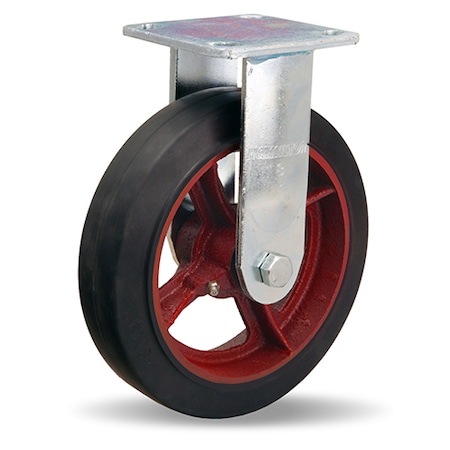 Rigid Caster W/ 8X2 Moldon Rubber Wheel MPN:R-528-R