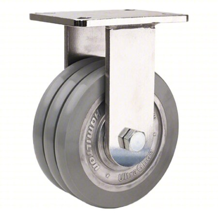 Plate Caster, Rigid, Polyurethane, 10 1/2