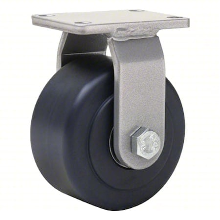 Plate Caster, Rigid, Nylon, 5 1/8