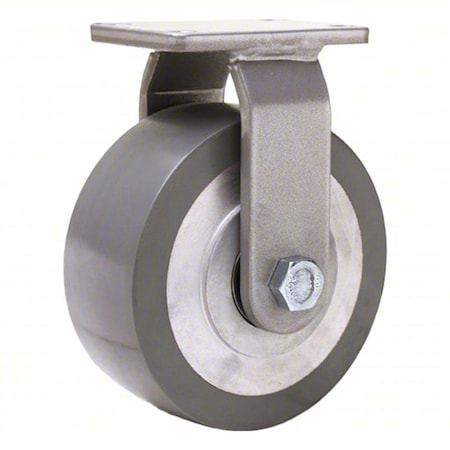 Plate Caster, Rigid, Polyurethane, 6 3/16