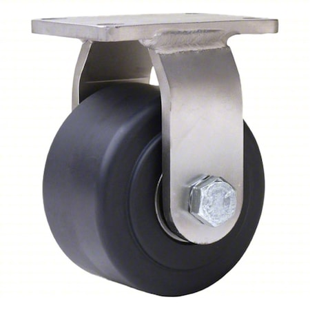 Plate Caster, Rigid, Nylon, 4 11/16