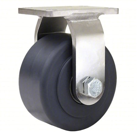 Plate Caster, Rigid, Nylon, 5 1/8