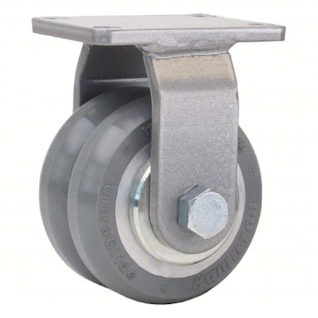 Plate Caster, Rigid, Polyurethane, 5 1/8