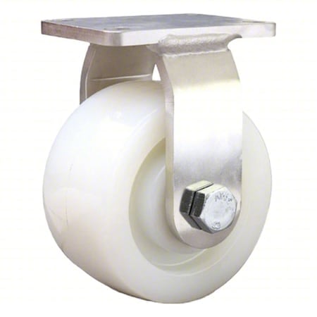 Plate Caster, Rigid, Nylon, 5 1/8