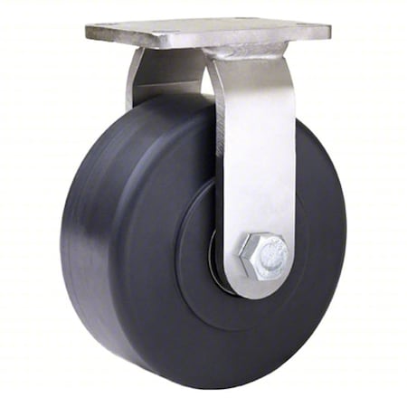 Plate Caster, Rigid, Nylon, 6 3/16