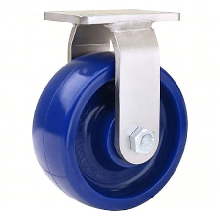 Plate Caster, Rigid, Polyurethane, 6 3/16