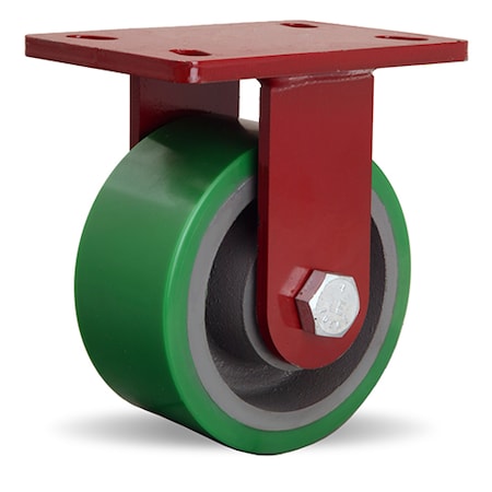 Plate Caster, Rigid, Polyurethane, 7 1/2