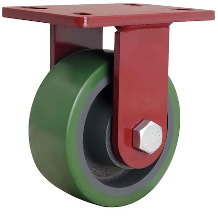 Plate Caster, Rigid, Polyurethane, 7 1/2
