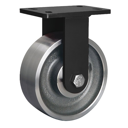 Plate Caster, Rigid, Steel, 10 1/4