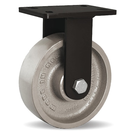 Plate Caster, Rigid, Iron, 10 1/4