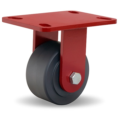 Plate Caster, Rigid, Nylon, 5 5/8