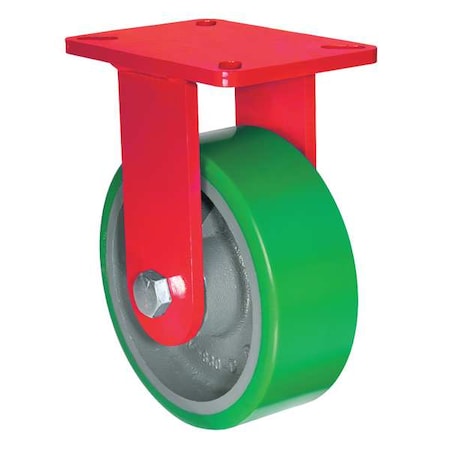 Plate Caster, Rigid, Polyurethane, 7 3/4