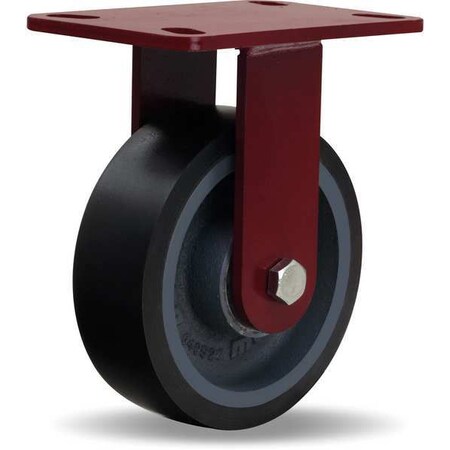 Plate Caster, Rigid, Polyurethane, 7 3/4