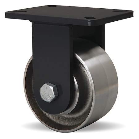 Plate Caster, Rigid, Steel, 8