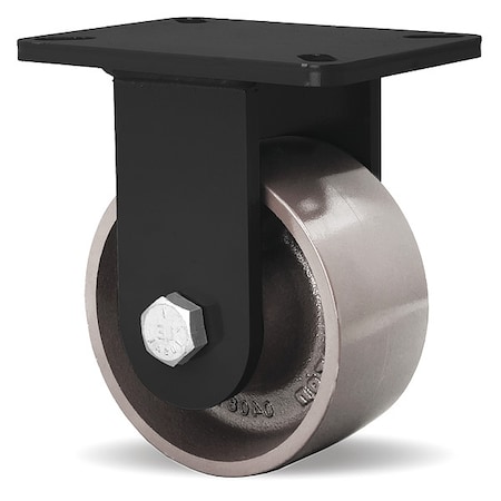 Plate Caster, Rigid, Iron, 8