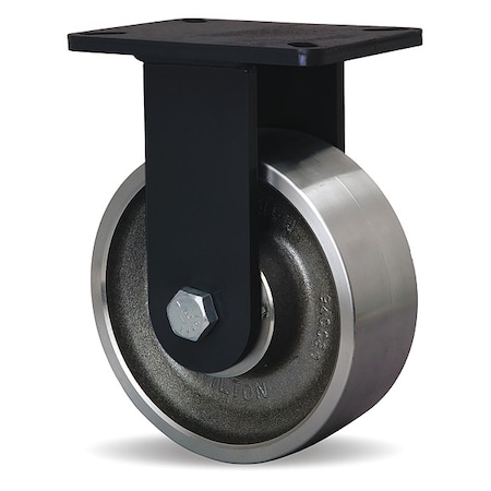Plate Caster, Rigid, Steel, 10 1/2