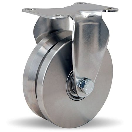 Rigid Caster, Stl 3X1-3/8 Ss V-Grooved MPN:R-STL-3SVB