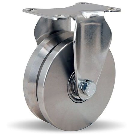 Rigid Caster, Stl 4X1-3/8 Ss V-Grooved MPN:R-STL-4SVB