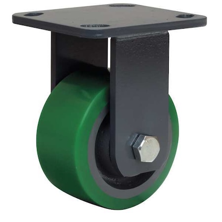Plte Caster, Rgd, Poly, 4 in., 750 lb., Green MPN:R-WH-4DB