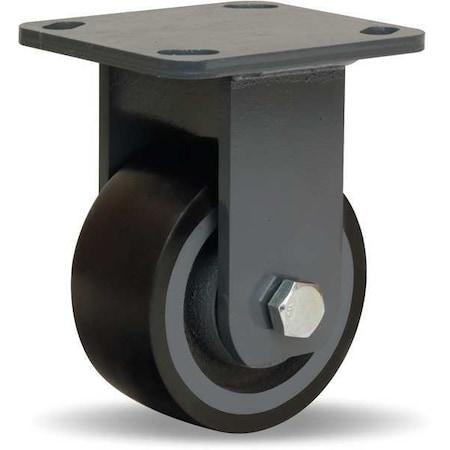 Plte Caster, Rgd, Poly, 4 in., 975 lb., Blk MPN:R-WH-4DB70