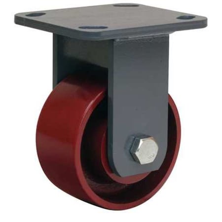 Plte Caster, Rgd, Cast Iron, 4 in, 1000 lb, B MPN:R-WH-4MB