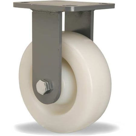 Plte Caster, Rgd, Nylon, 6 in., 1000 lb, Whte MPN:R-WH-6WNB