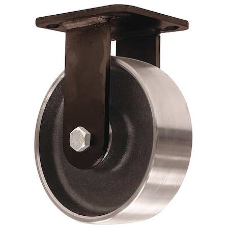 Plate Caster, Rigid, Steel, 5 5/8