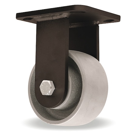 Plate Caster, Rigid, Iron, 5 5/8