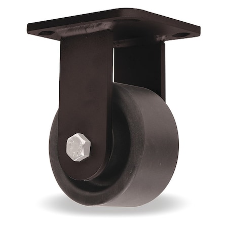 Plate Caster, Rigid, Nylon, 5 5/8