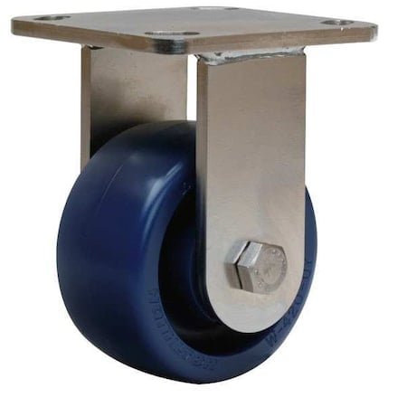 Plate Caster, Rigid, Polyurethane, 5 5/8