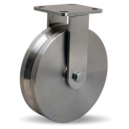 Rigid Caster, Whs 8X2 Ss V-Grooved, Series: Workhorse MPN:R-WHS-8SVB