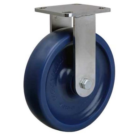 Plte Caster, Rgd, Poly, 8 in., 1500 lb., Blu MPN:R-WHS-8UYSB