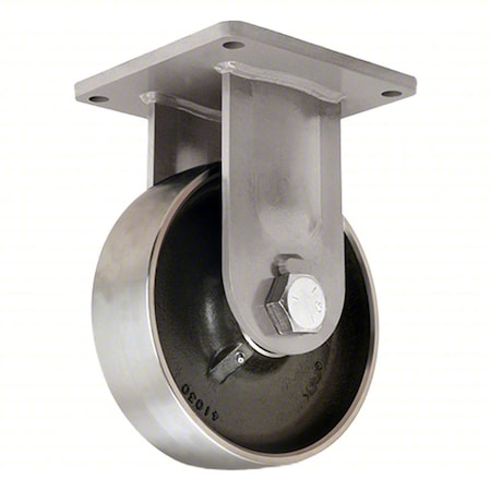 Plate Caster, Rigid, Steel, 17 1/8