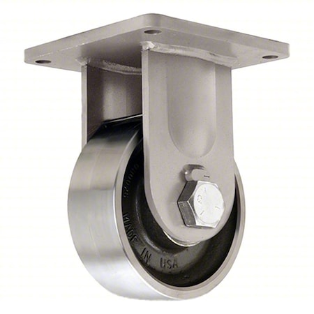 Plate Caster, Rigid, Steel, 11