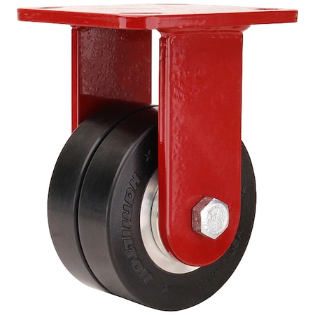 Plate Caster, Rigid, Polyurethane, 5 5/8