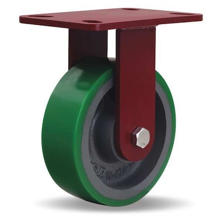 Plte Caster, Rgd, Poly, 6 in., 1200 lb., Grn MPN:R-ZFWH-6DB