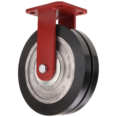Plate Caster, Rigid, Polyurethane, 9 1/2