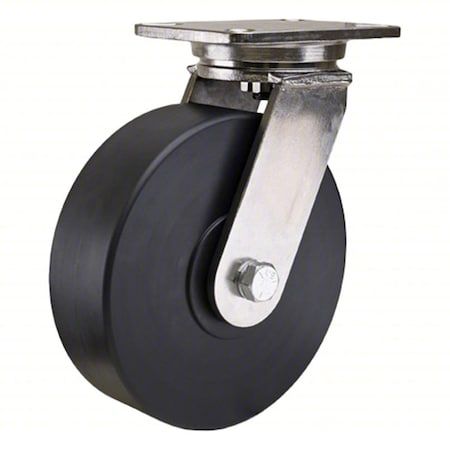 Plate Caster, Swivel, Nylon, 12 1/2
