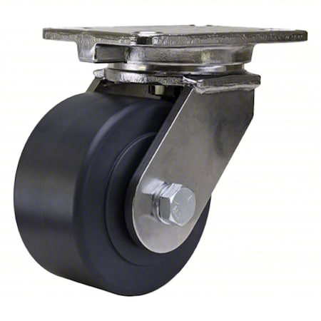 Plate Caster, Swivel, Nylon, 8