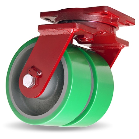 Extra Heavy Duty Dual-Wheel Swivel Caster, 12
