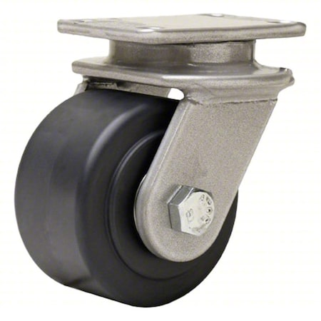 Plate Caster, Swivel, Nylon, 4 11/16