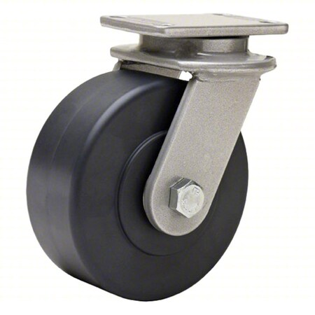 Plate Caster, Swivel, Nylon, 6 3/16